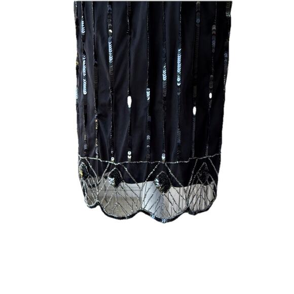 Gatsbylady London Black Beaded Sequin 1920s Flapper Dress Art Deco Formal Size 6 - Picture 6 of 16